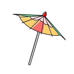Obraz premium Colorful cartoon cocktail umbrella with a playful and summery design style