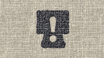 Warning Sign on Textured Beige Background with Exclamation Point