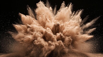 Beige powder explosion effect, dynamic art design scene