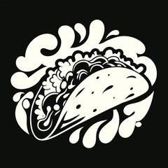 T-shirt Design for Food Lover with the text Taco with Lettuce Cheese