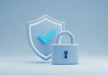 Digital security concept a padlock and shield symbolizing online safety and data protection