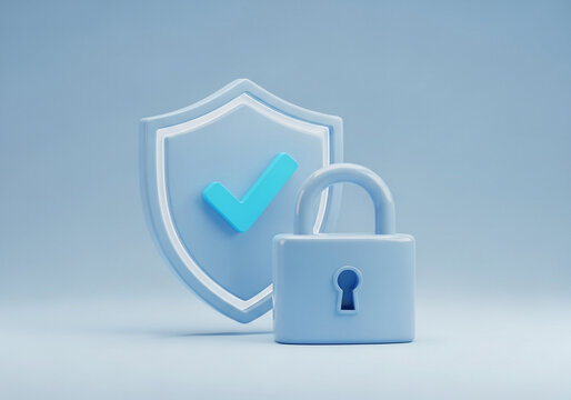 Digital security concept a padlock and shield symbolizing online safety and data protection