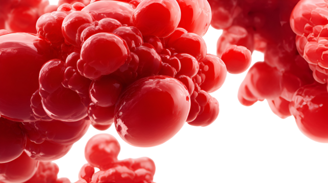 Abstract Red Bubbles Floating Dark Background