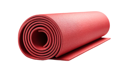 Rolled Red Yoga Mat Fitness Exercise Equipment