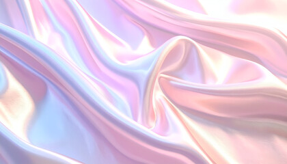 Obraz premium Iridescent Flowing Fabric Pastel Background Shimmering Texture Glamour Modern Design