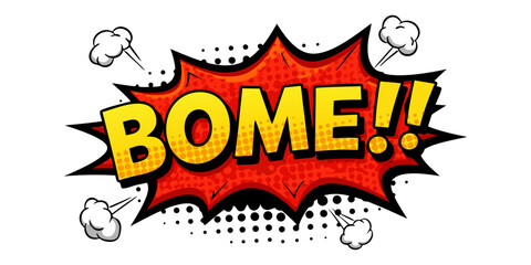 Bome comic book bubble text pop art retro style