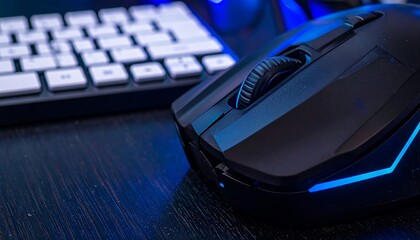 Blue LED Gaming Mouse and Keyboard Setup