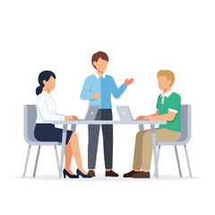 business meeting. workers in a meeting. someone presenting a business idea. work meeting. design 3