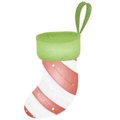 Socks used for Christmas decoration hand drawn transparency illustration 