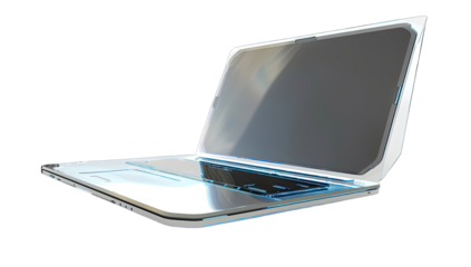 3D rendered laptop angled view