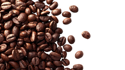 Obraz premium Roasted Coffee Beans Dark Background
