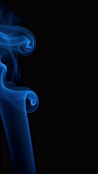 Abstract Blue Smoke Swirls Wispy Vapor Texture Flowing Motion Background
