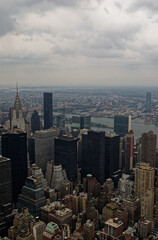 Naklejka premium NYC New York City - Aerial View Midtown Manhattan Skyline With Chrysler Building