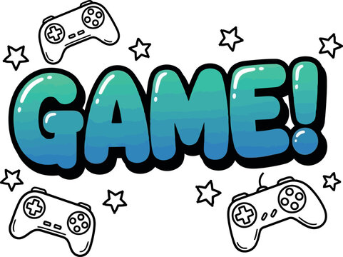 Exciting game time fun with retro controllers and stars vector - Powered by Adobe