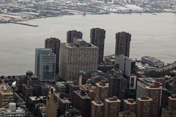 NYC New York City - East River Skyline With Queensboro Bridge and East Side High-Rises