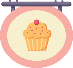 Sweet cupcake bakery sign vintage retro style delicious treat vector