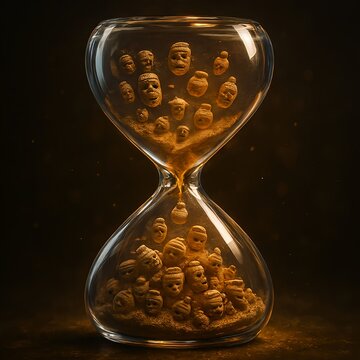Cultural Hourglass Fusion Symbol Background