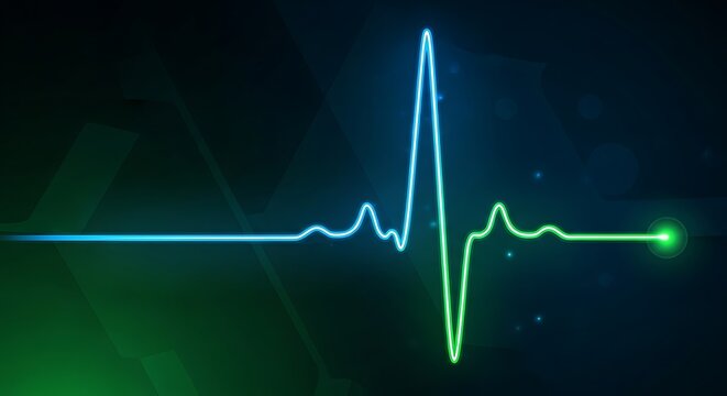 Abstract Medical Heartbeat ECG Monitor Line