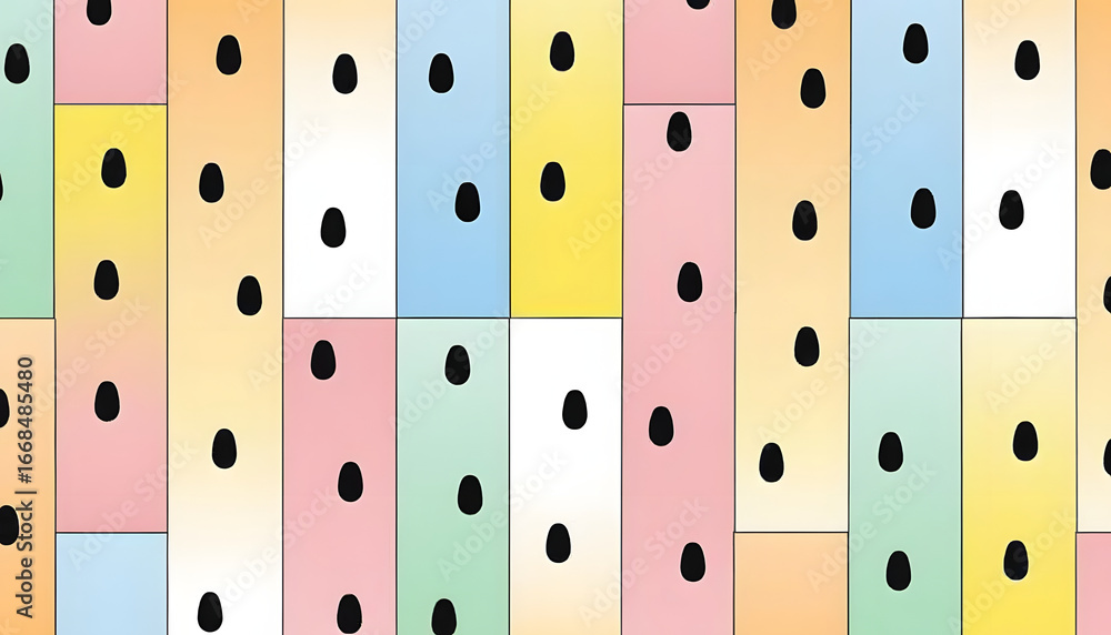 Aufkleber a colorful and playful watermelon pattern with a geometric design.