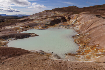 Krafla boiling crater lake