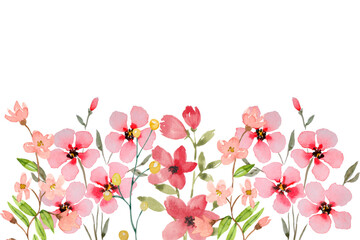 Watercolor flowers background vector for design.