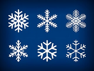 Six snowflakes art