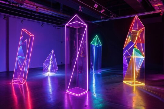 glowing neon lights