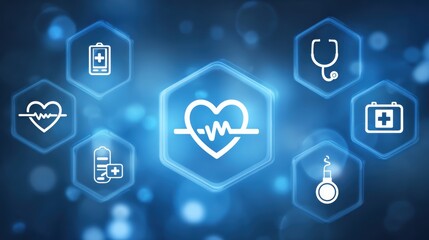 Obraz premium Health innovations and technology medical industry infographic digital environment abstract viewpoint