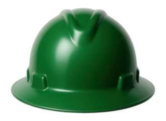 Green hard hat with full brim