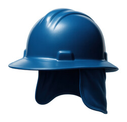 Fototapeta premium Blue construction helmet with full brim and neck guard