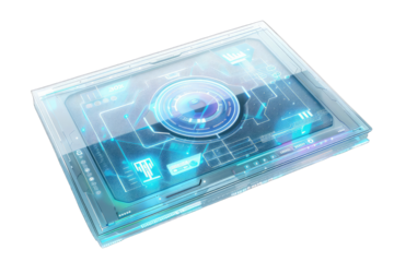 Futuristic, transparent tablet