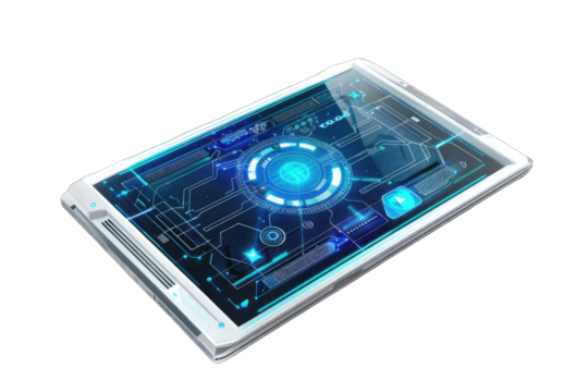 Futuristic tablet angled view