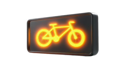 Illuminated bicycle sign, warning or caution