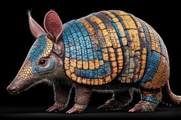 Charming Armadillo Cartoon Illustration