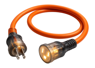 Heavy-duty power extension cord with lighted ends