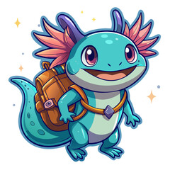 Obraz premium Axolotl 3D Cartoon Character