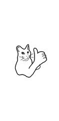 cat gives thumb illustration meme