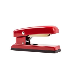 Red metal stapler office supply stationery