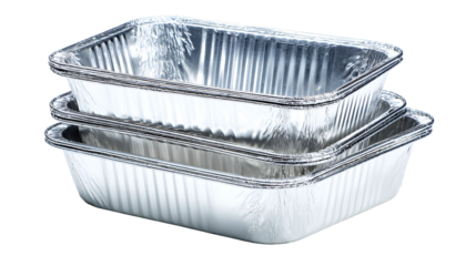 Stacked Aluminum Foil Food Pans Disposable Catering Supplies