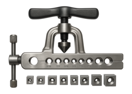 Brake line flaring tool with die set