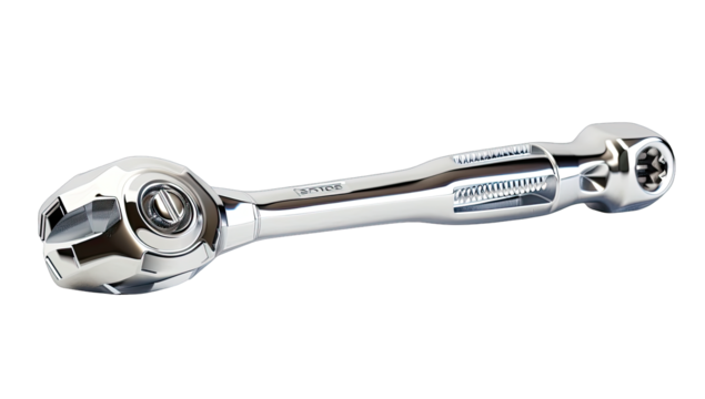 Chrome ratchet wrench