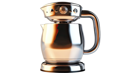Sleek chrome coffee maker