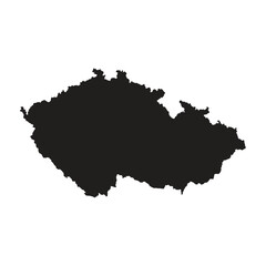 Fototapeta premium Black silhouette map of Czechia