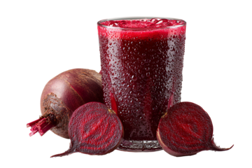 Refreshing Beet Juice Glass Beetroot Slices