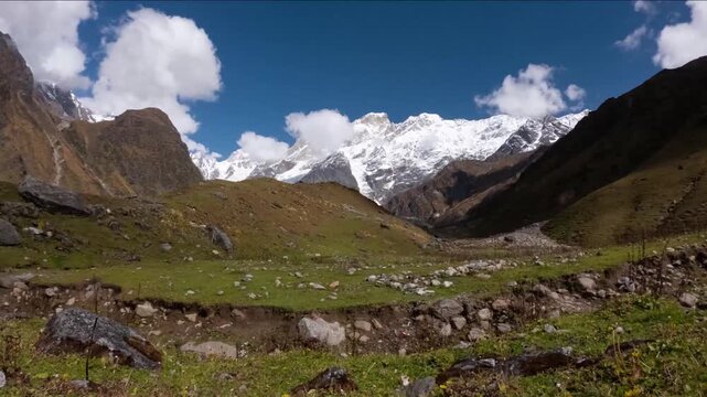 mountain landscape in the HIMALAYA timelap