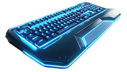 High-tech, glowing keyboard