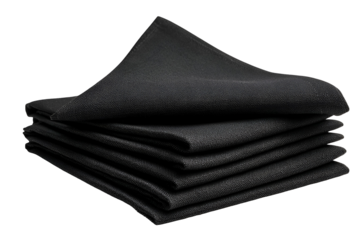 Stack of Black Napkins Elegant Table Setting