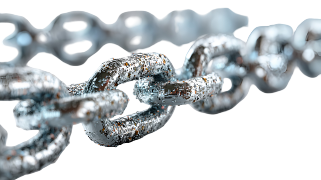 Metallic Chain Link Digital Technology Abstract