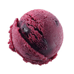 Delicious Red Sorbet Scoop Isolated on Black