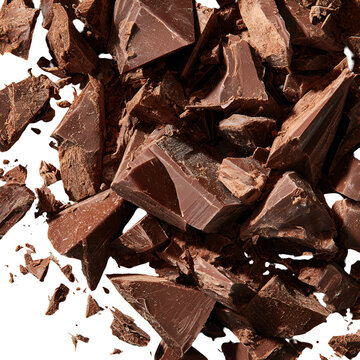 Delicious Dark Chocolate Chunks Close Up